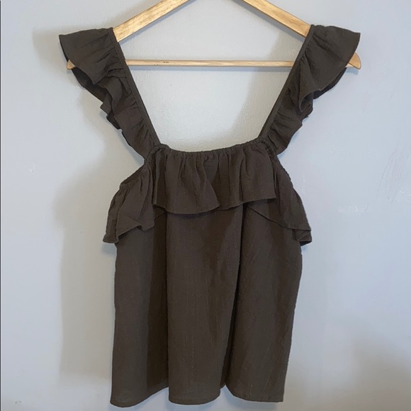 Camo green cute ruffle tank NWT - Picture 1 of 4